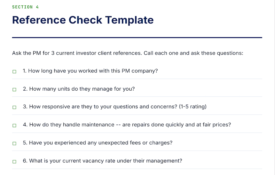 Reference Check Template